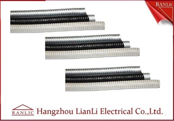 Trung Quốc Ống dẫn điện linh hoạt bằng thép mạ kẽm màu xám / đen với lớp phủ PVC nhà cung cấp